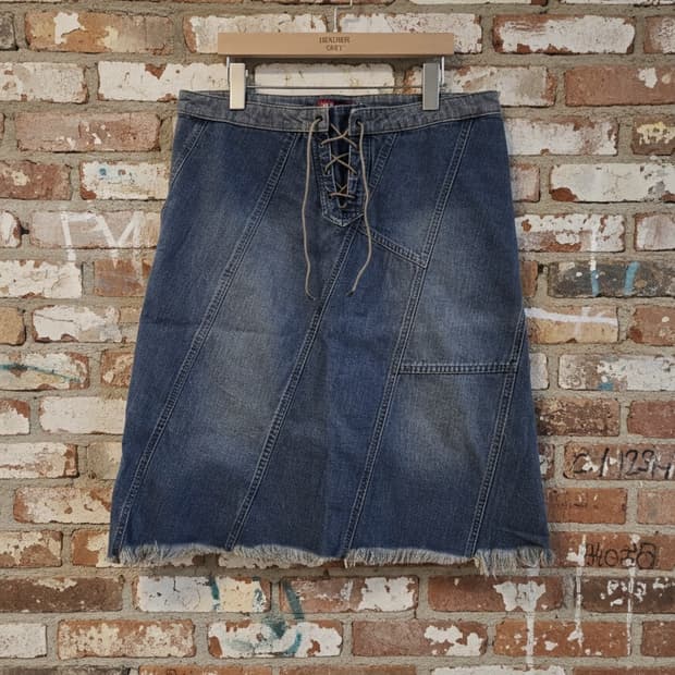 U.G.I.Z CODE 데님 레이스업 루즈핏 스커트 77~88