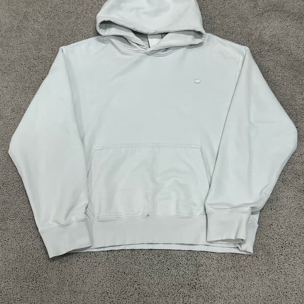 (M) 아디다스 불꽃 스몰 패치 로고 후드 티