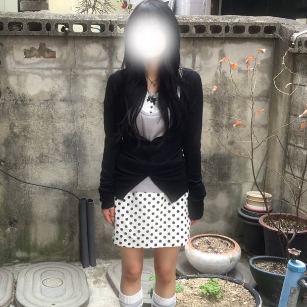 빈티지 도트 코디세트