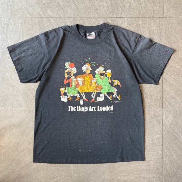 90년대 미국 생산 The Bags Are Loaded 그레이 반팔티