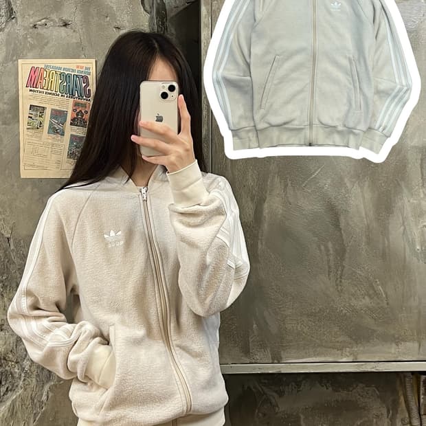아디다스 PAKAIAN ADIDAS 져지 아이보리 XS #csz411 