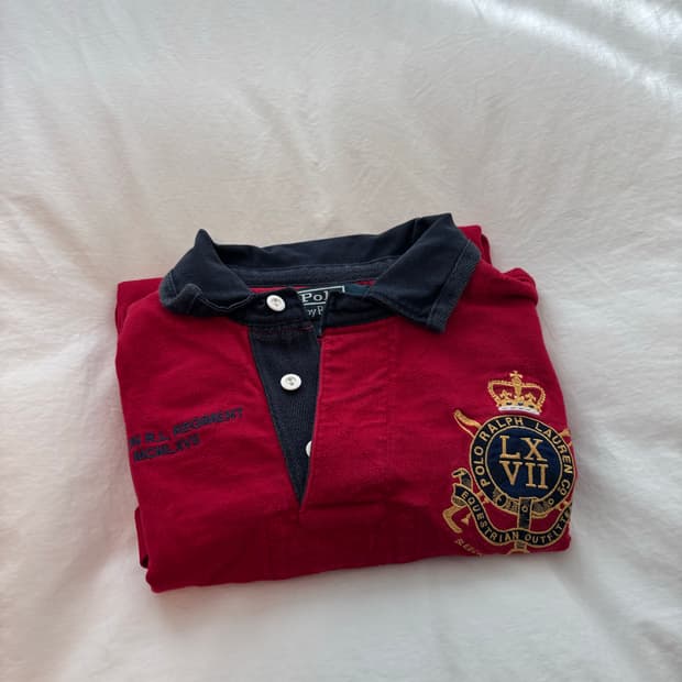 폴로 랄프로렌 럭비티 빨강 