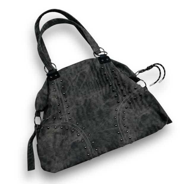 Rock Chic Bleached Stud Shoulder Bag