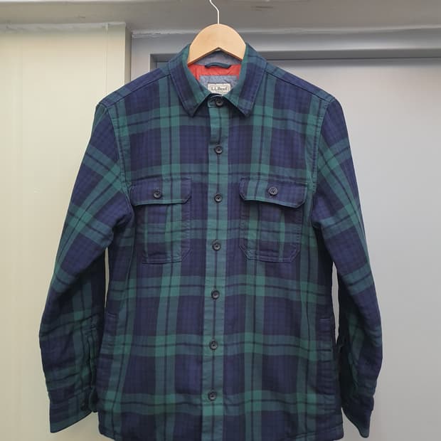 L.L.BEAN 엘엘빈 누빔 체크 셔츠 S