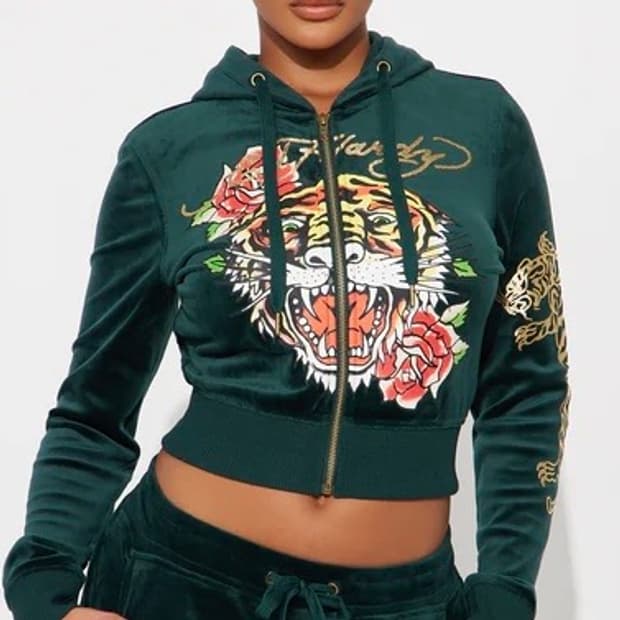 [새제품] 에드 하디 벨벳 벨루아 후드집업