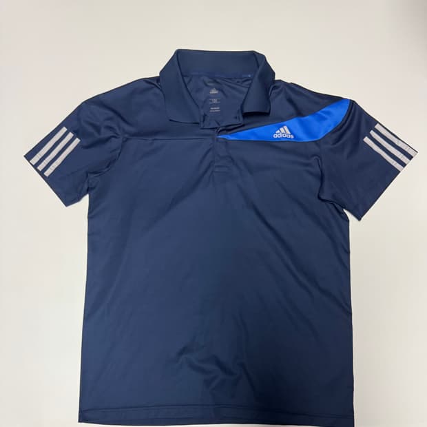 아디다스 기능성 삼선 반팔 카라티 L ~ XL 네이비