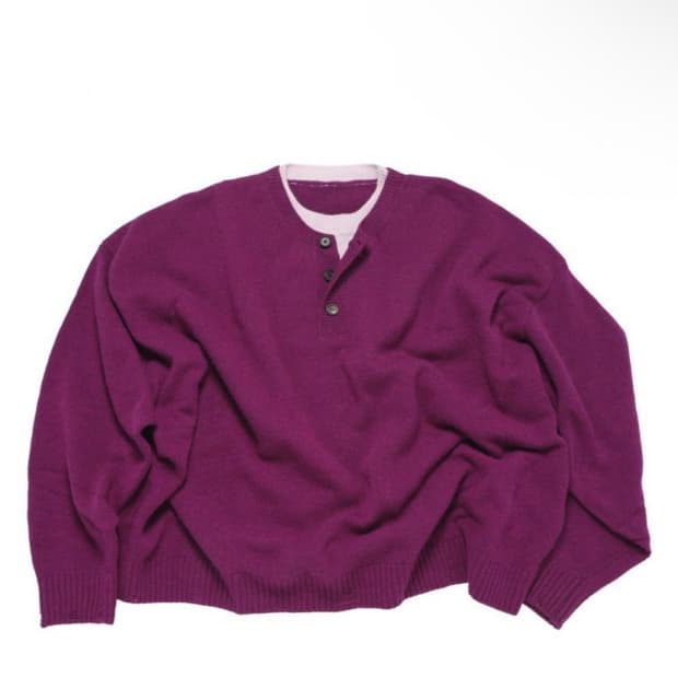 [M size] MJD 콘트라스트 니트 마젠타