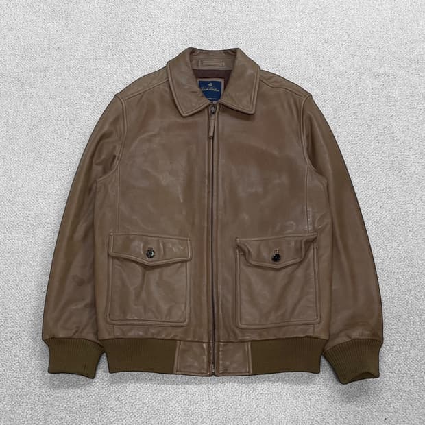 브룩스브라더스 램스킨 가죽 자켓 브라운