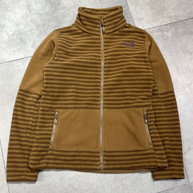 노스페이스 초코 브라운 스트라이프 후리스 자켓