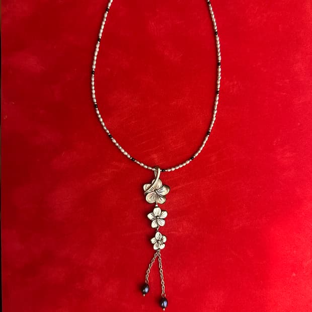 Vintage mother-of-pearl 925silver neckla