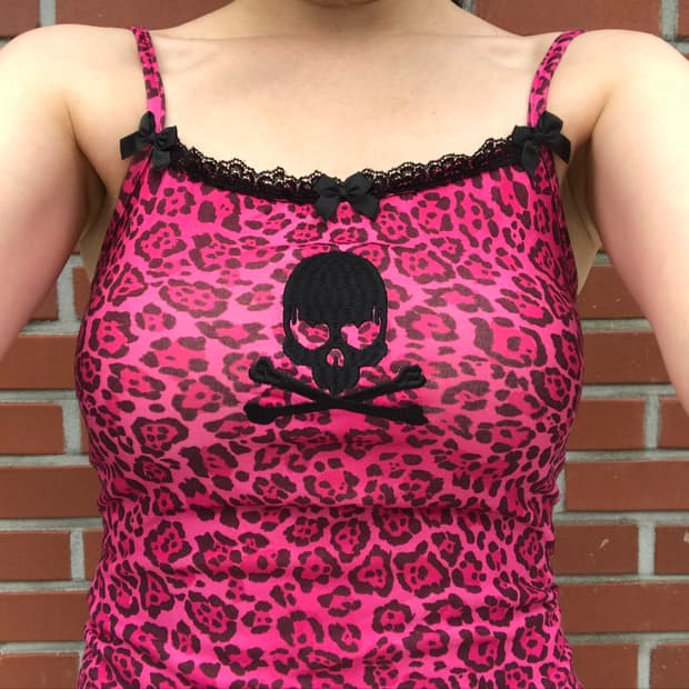vintage pink leopard pattern sleeveless