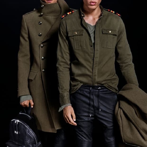 발망(Balmain) x h&m 밀리터리 코트 46