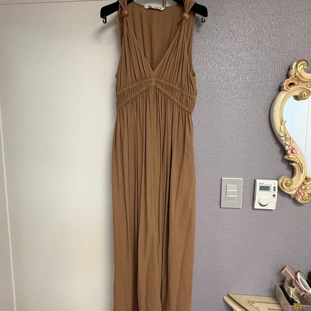 ZARA 카멜색 나시 롱 원피스 XS