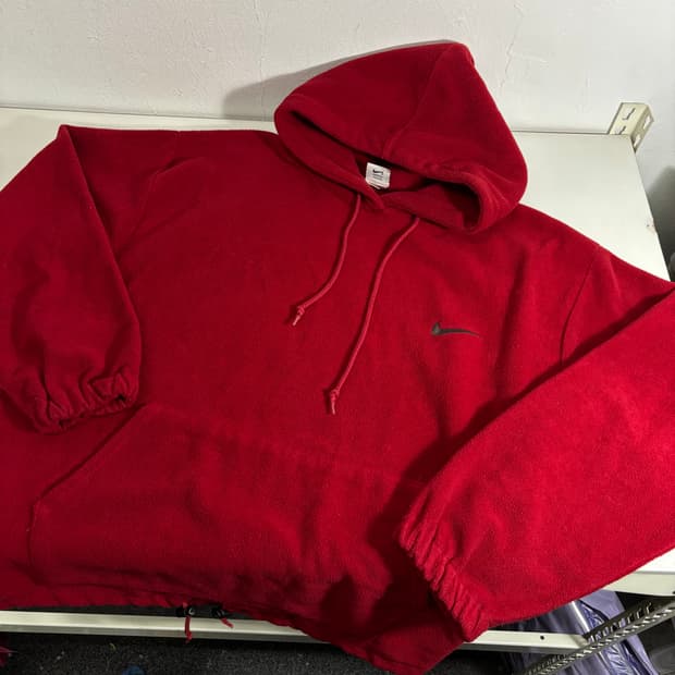 XL 나이키 버건디 후리스 후드티