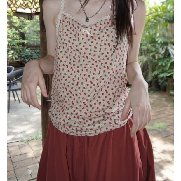 김아홉 fruit sleeveless 나시 베이지