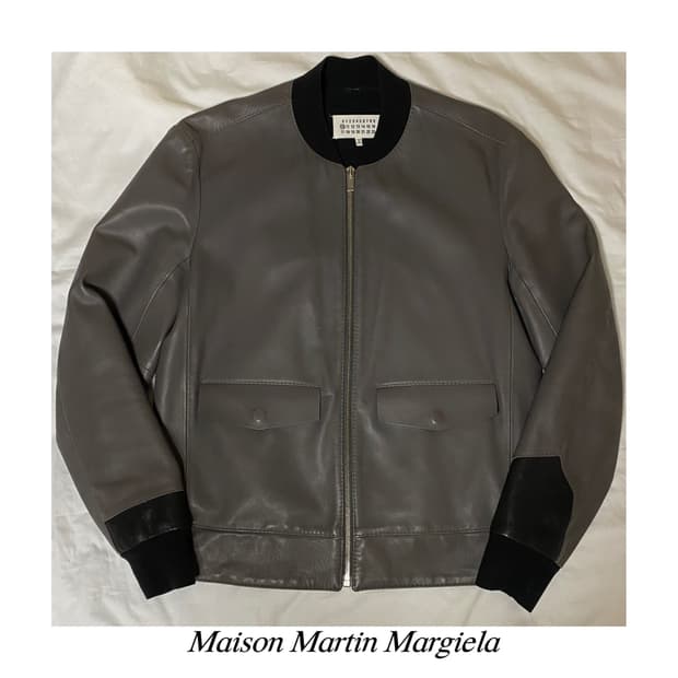 마틴 마르지엘라 A2 리얼 레더 자켓 플라이트 A1 봄버 블루종