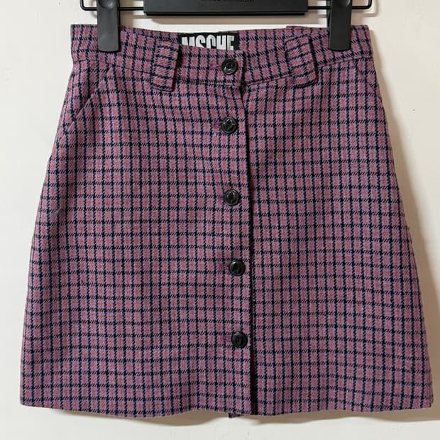 미스치프(MSCHF) 체크 미니 스커트 울 혼방 S