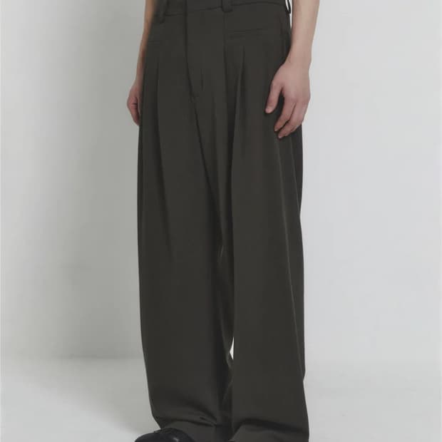 [새 상품/택o] 주앙옴므-웰트 포켓 포인티드 와이드 핏 트라우저 (M)