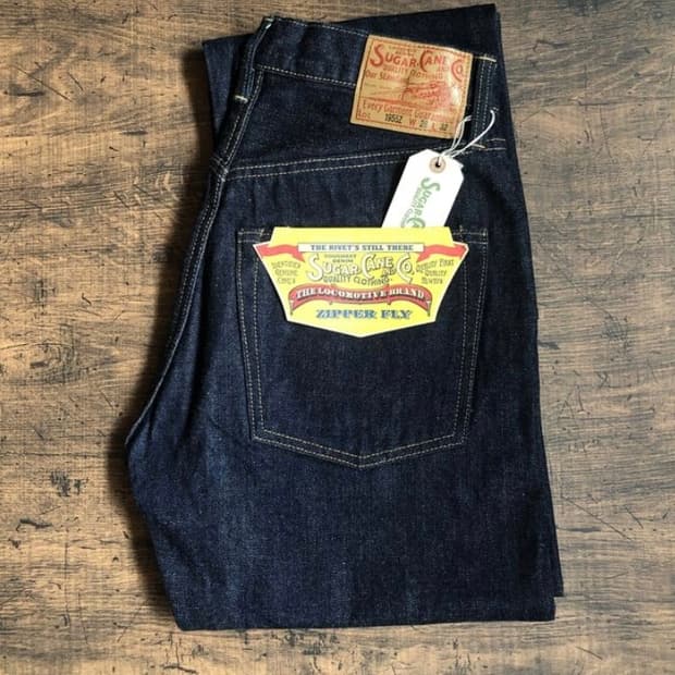 슈가케인 1955z 14oz 지퍼플라이 원워시 데님