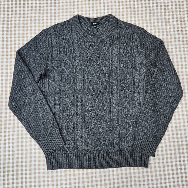 유니클로 케이블 울 니트 남자100~105