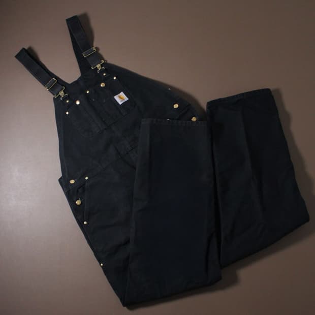 Carhartt 칼하트 R01 블랙 덕 오버롤 멜빵바지