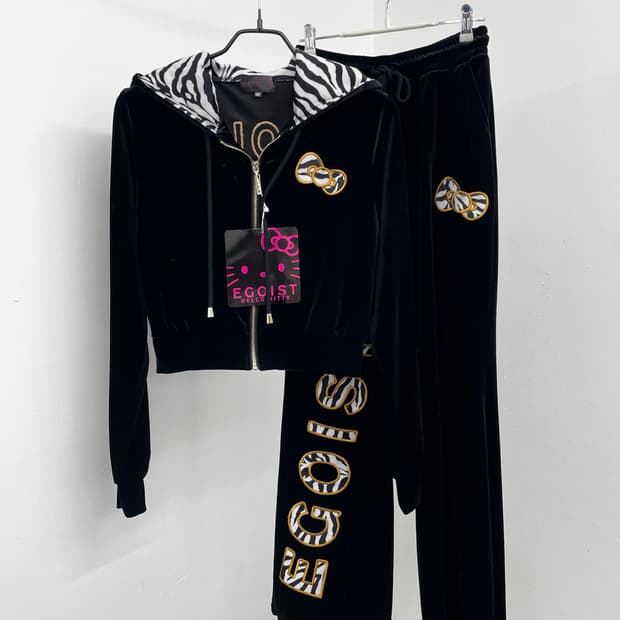 헬로키티x에고이스트 콜라보 갸루 벨로아 셋업