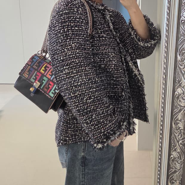 FENDI 펜디 정품 캔아이 멀티에프 은장 체인백 스몰 숄더백 크로스백