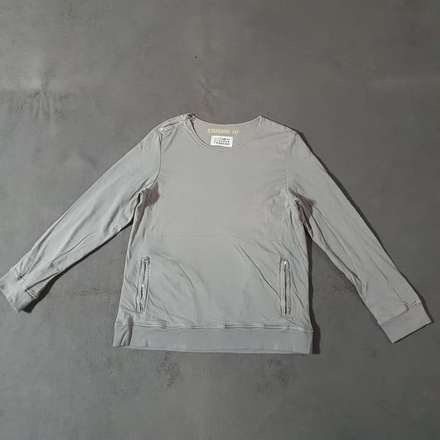 메종마르지엘라 여성 지퍼 디테일 2레이어 롱슬리브 맨투맨