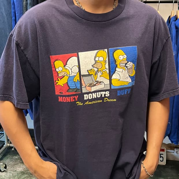 00s [XL] 심슨 호머 돈 도넛 더프 그래픽 빈티지 반팔