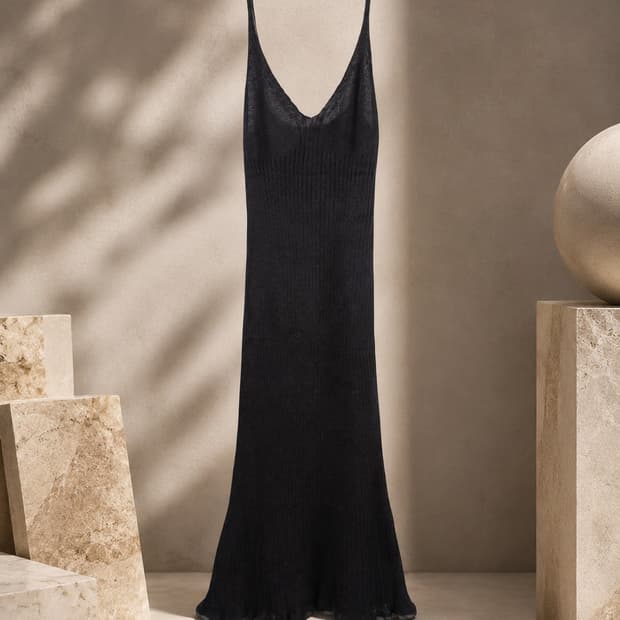 베네통 모헤어 오간자 레이어드 롱 드레스 원피스 made in italy
