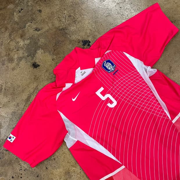 [정품/L] 나이키 대한민국 축구 국가대표 김남일 5번 져지 핑크 b16