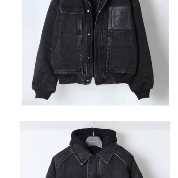 주카스페이스 준지맛 가죽포켓 데님 자켓 점퍼
