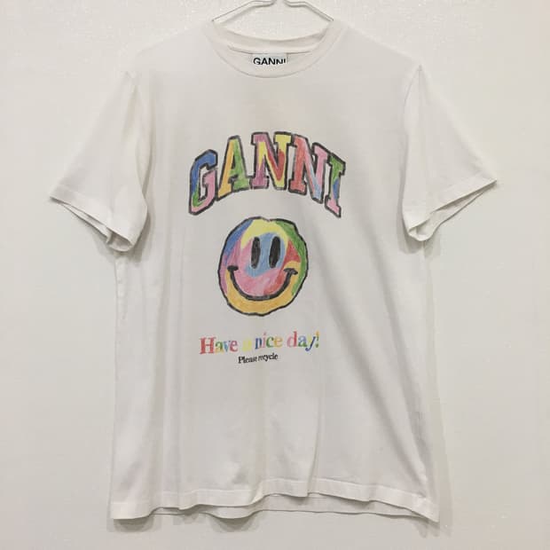 GANNI 가니 레인보우 스마일 반팔 티셔츠 xs