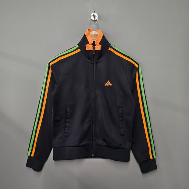 아디다스 그린 오렌지 트랙탑 저지