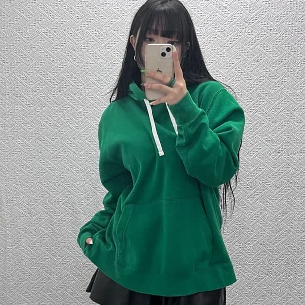 나이키 올드스쿨 Y2K 레트로그린 약기모 후드티 L C08960