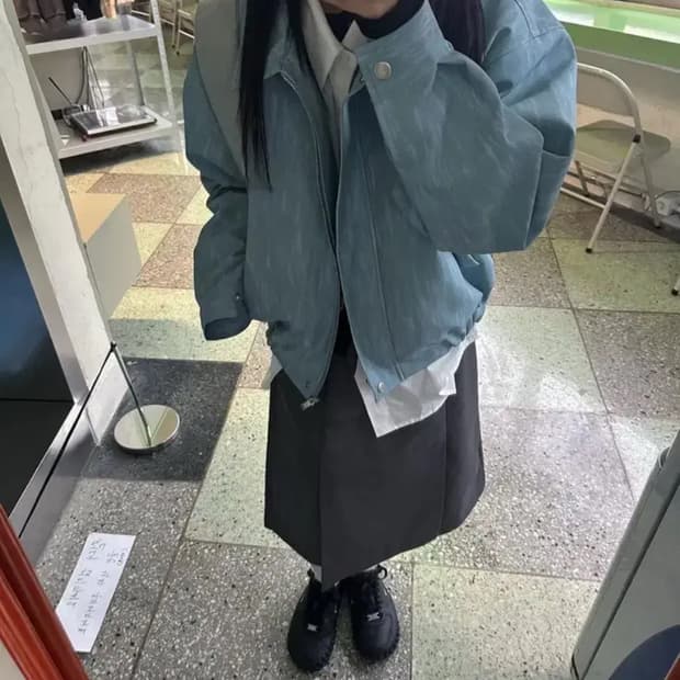 우화 레더자켓 블루