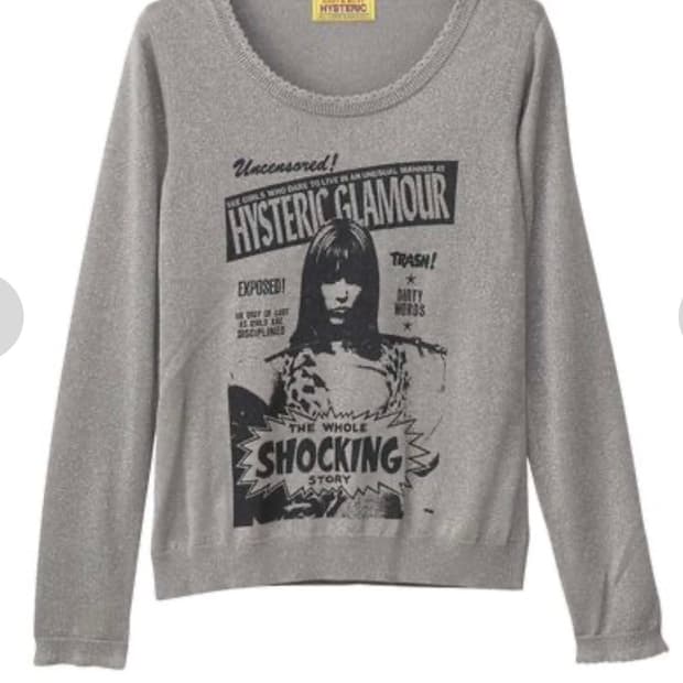 히스테릭글래머 울 쇼킹 탑 그레이