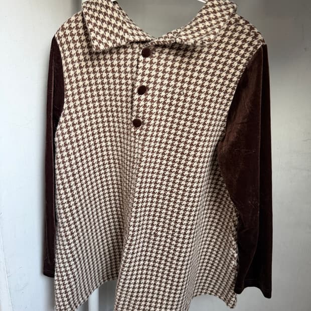 트위드 벨벳 니트 원피스