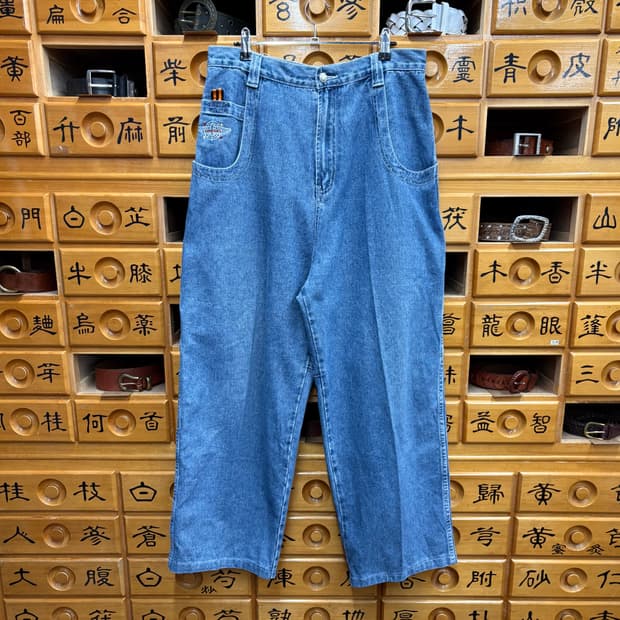 (32) 00s 피엔푸 올드스쿨 힙합 카펜터 와이드 데님 팬츠