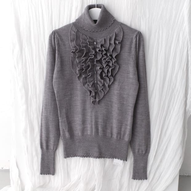 frill knit long sleeve