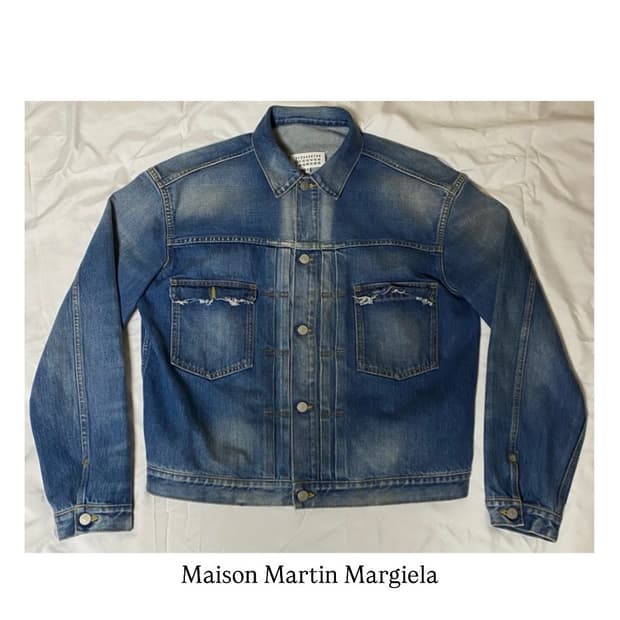 마르지엘라 백스티치 디스트레스드 데님 자켓 청자켓 아카이브