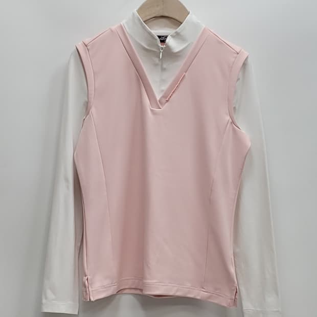 FANTOM 21SS 팬텀 V라인 하프집업 긴팔 티셔츠 / 여 90 핑크