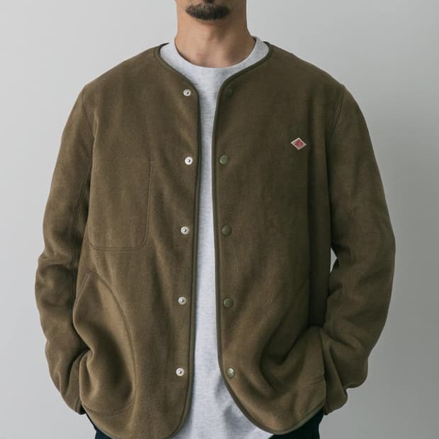 25fw 단톤 노카라 플리스 자켓 카키 44