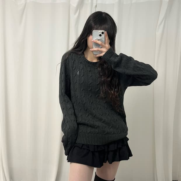 Polo charcoal cable knit