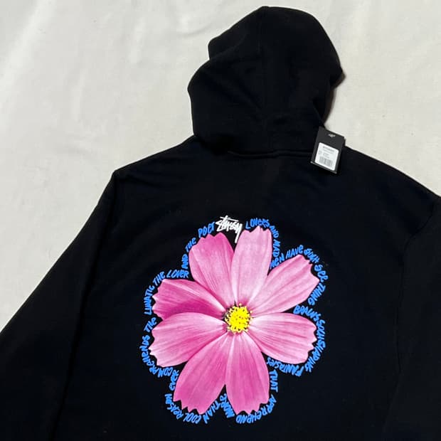 XL 새상품 스투시 코스모스 블랙 기모 후드티 