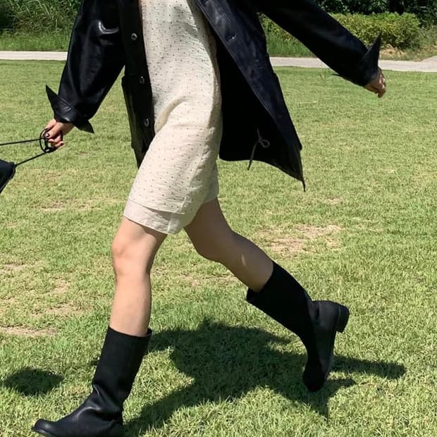 씨유쑨 시유쑨 도트 나시 레이어드 원피스 아이보리