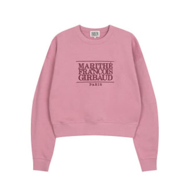 마리떼 프랑소와 저버 우먼 클래식 로고 크롭 맨투맨 M 다크핑크