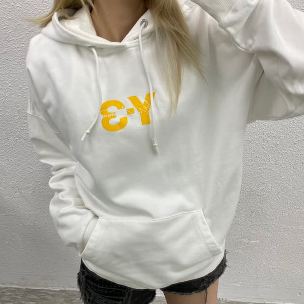 Y-3 요지야마모토 화이트 후드티 XXL