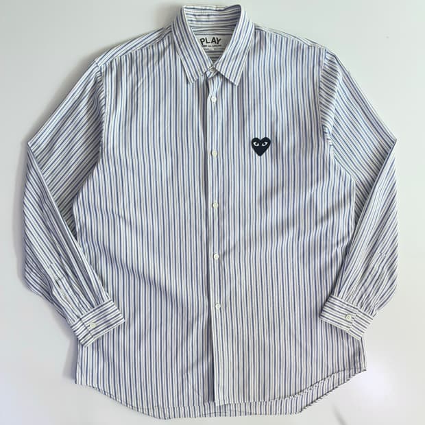 Comme des garcons 꼼데가르송 스트라이프 와펜 셔츠