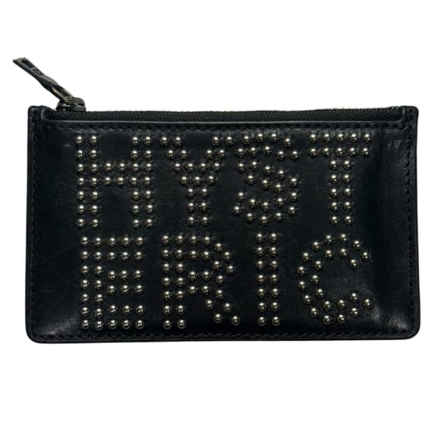 히스테릭 글래머 스터드 폭탄 가죽 카드 지갑